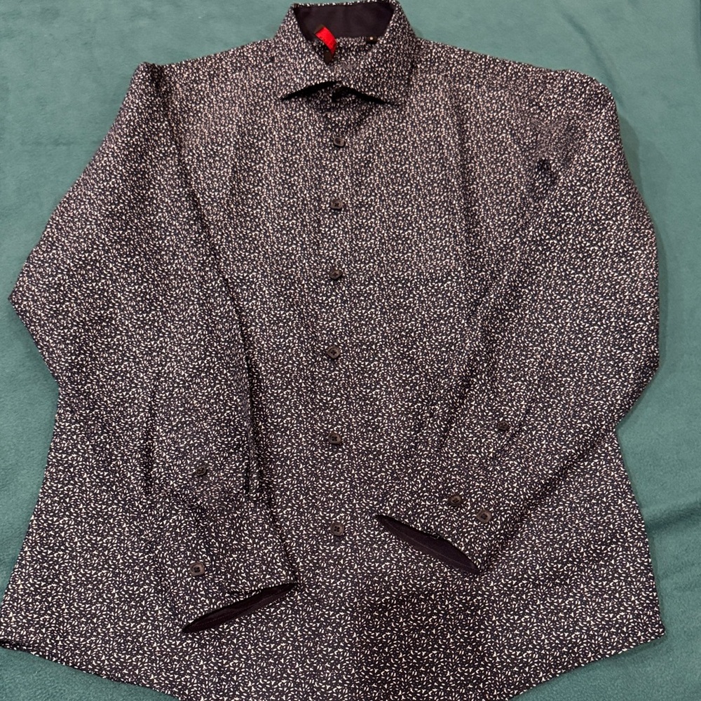 BC Collection Blue and White Patterned Shirt(Birds) Mens Size Small